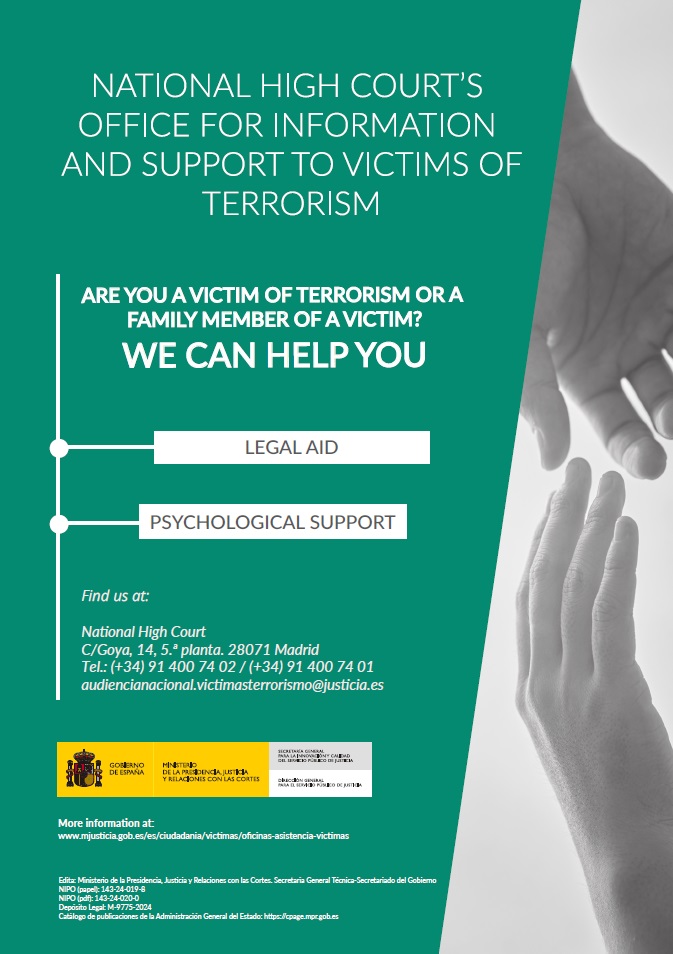 Ver detalles de National High Court’s Office for Information and Support for Victims of Terrorism 2024 (cartel)