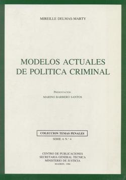 View details of MODELOS ACTUALES DE POLITICA CRIMINAL  1986